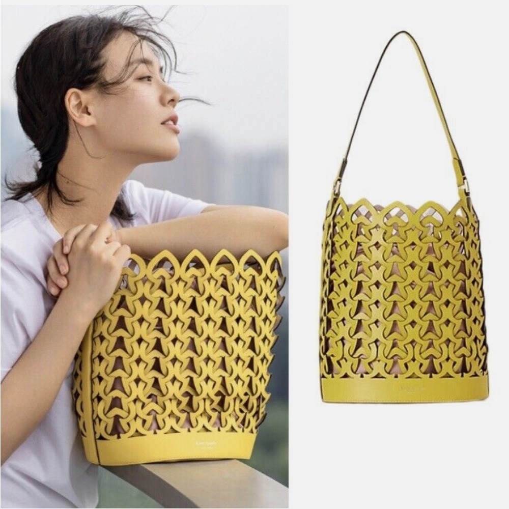 Kate Spade Dorie Medium Leather Bucket Bag Chartreuse